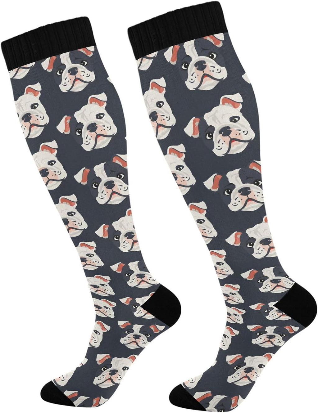 ALAZA Giraffe Cartoon Leaves Compression Socks for Women Men Circulation Long Socks Running Athletic Cycling