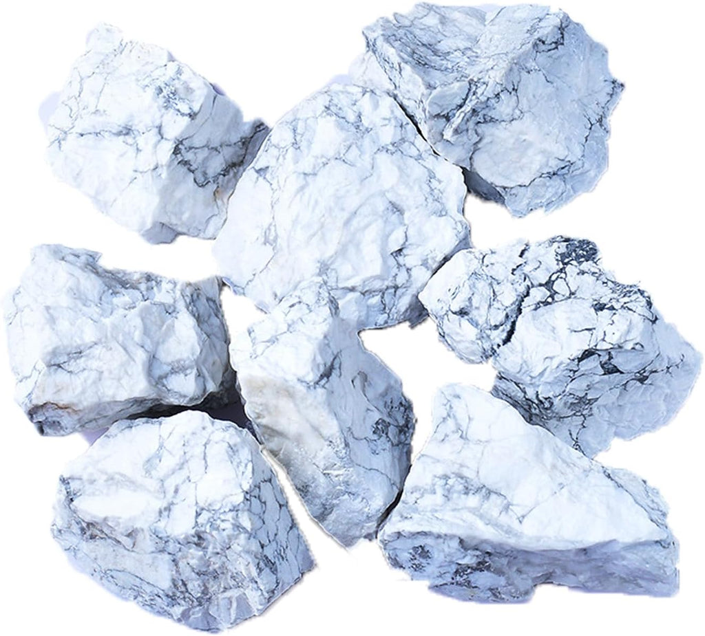 Raw Crystals, Large 1.2-2.0" Healing Crystal Natural Rough Stones for Intuition,Chakra,Meditation,Decoration,Polishing,Energy Work (White Turquoise, 3.5oz-1.2-2.0"raw Crystals)