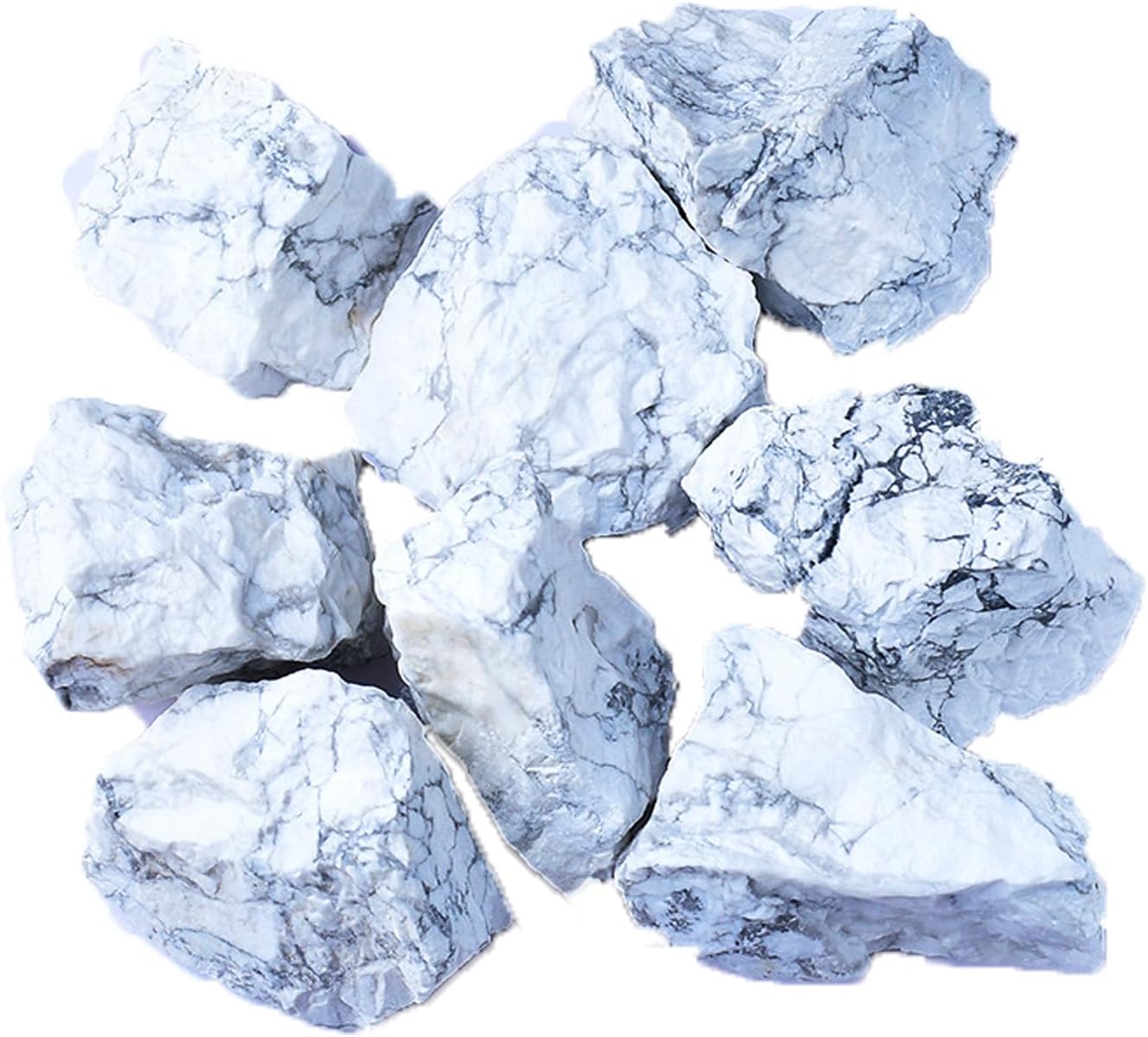 Raw Crystals, Large 1.2-2.0" Healing Crystal Natural Rough Stones for Intuition,Chakra,Meditation,Decoration,Polishing,Energy Work (White Turquoise, 3.5oz-1.2-2.0"raw Crystals)