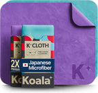 Koala Lens Cleaning Cloth | Japanese Microfiber | Glasses Cleaning Cloths | Eyeglass Lens Cleaner | Eyeglasses, Camera, VR/AR Headset, and Screen Cleaner | Blue & Purple (Pack of 2)