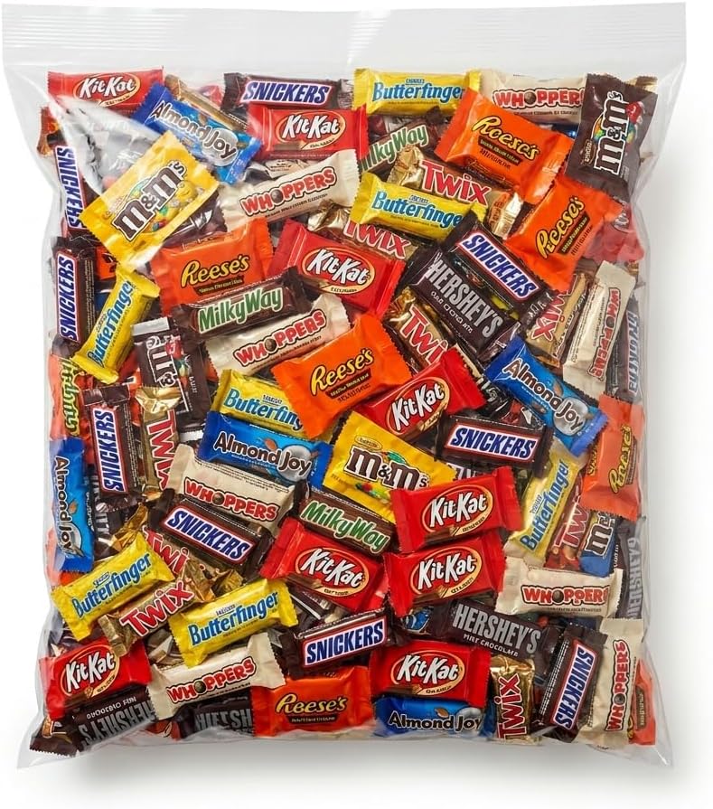 Variety Chocolate Pack – Bulk Assortment of Individually Wrapped Fun Size Chocolate Bars & Treats – Milk Chocolate, Caramel, Peanut Butter & More – Perfect for Sharing & Gifting (2 Pounds)