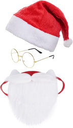 choyaxo Santa Costume Accessory Including Christmas Hat Face Mask glasses for Men Women Christmas Cosplay Dress up