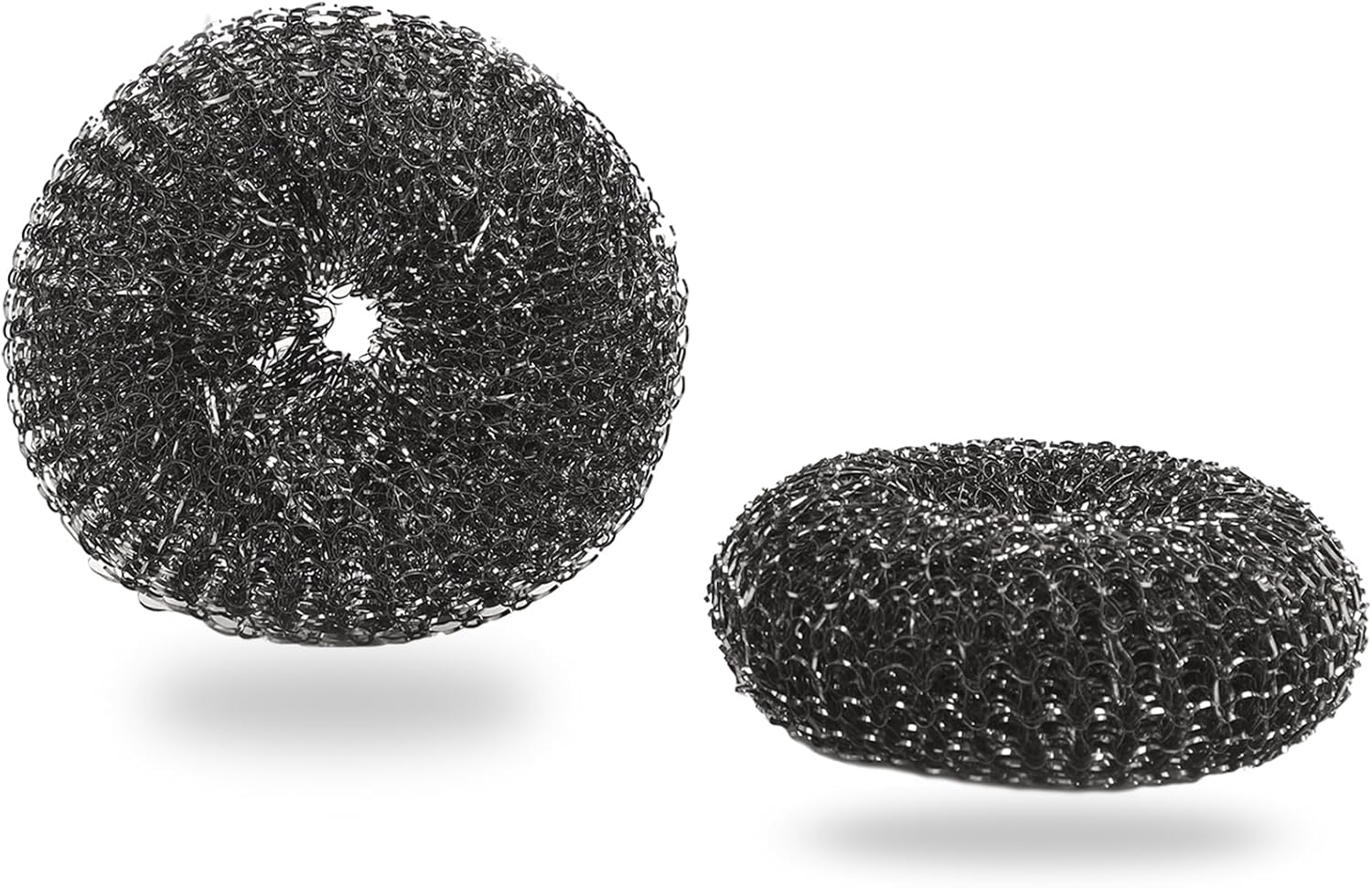 Heavy-Duty Stainless Steel Wool Barbecue Grill Cleaning Scrubber Pads, Replacement Steel Wool Brush Head, 2 Pack