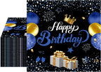 40PCS Happy Birthday Napkins Black and Blue Theme Disposable Paper Napkins for Dinner Picnic Birthday Party Supplies Decorations for Man Woman