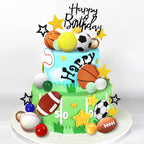37 PCS Sports Cake Toppers Sports Cake Decoration with Soccer Football Baseball Basketball Tennis Golf for Ball Theme Birthday Supplies