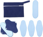 Reusable Menstrual Pads Washable Sanitary Napkins Polar Fleece Leakproof Sanitary Towel 8pcs Set Day and Night Use Postpartum Care Pads for Women