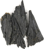 ColouredRocks 4pcs BLACK KYANITE FANES, Raw Crystals, Raw Stones, Rough Gemstones, Jewelry Making Supply, Cabbing, Polishing, Cutting, DIY, Crafts, (35+ mm.)