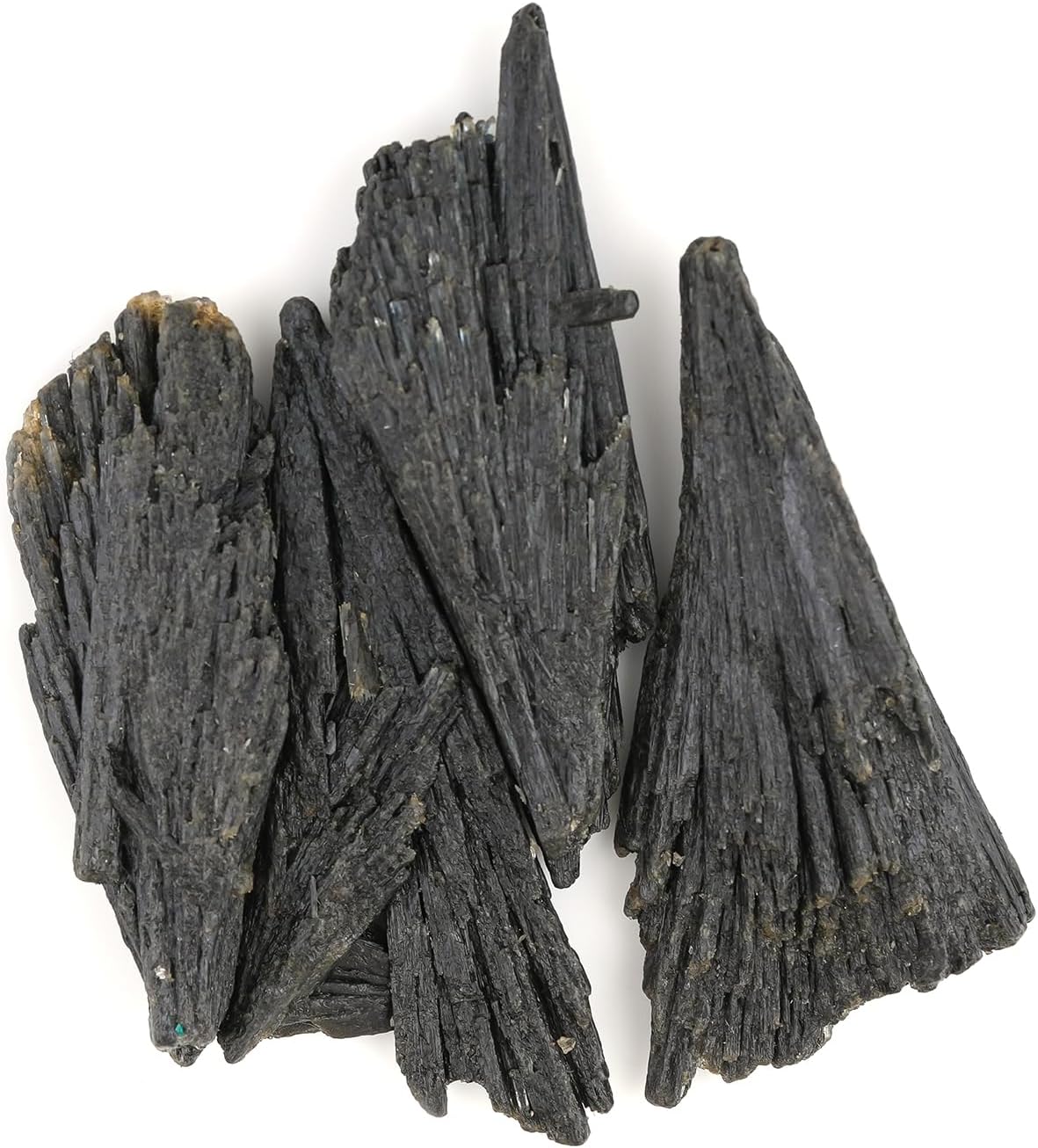 ColouredRocks 4pcs BLACK KYANITE FANES, Raw Crystals, Raw Stones, Rough Gemstones, Jewelry Making Supply, Cabbing, Polishing, Cutting, DIY, Crafts, (35+ mm.)