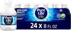 Pure Life Purified Water Bottles, 24 Pack - Still Bottled Water Enhanced with Minerals for a Crisp Taste, Plastic Bottles - 8 Fl Oz