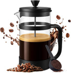 Utopia Kitchen Borosilicate Glass French Press Coffee Maker 21 Oz, Heat-Resistant Cafetiere & Tea Maker, Thickened Glass Coffee Press for Travel and Camping, Black