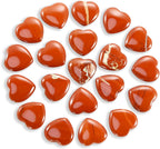 Tumbled Polished Natural Red Jasper Crystal Heart Stones, Crystals and Healing Stones Quartz Bulk for Wicca, Reiki, Healing Energy, Chakra Stones, Witchcraft Supplies(20Pcs)
