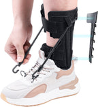 AFO Foot Drop Brace Splint, Adjustable Drop Foot Up Ankle Support for Walking with Shoes, Improve Walking Gait, Fits Right & Left, Women and Men - Black