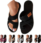Orthopedic Sandals for Women 2026 Summer Beach Slip On Flip Flops Comfortable Mesh Flats Casual Toe Ring Slippers