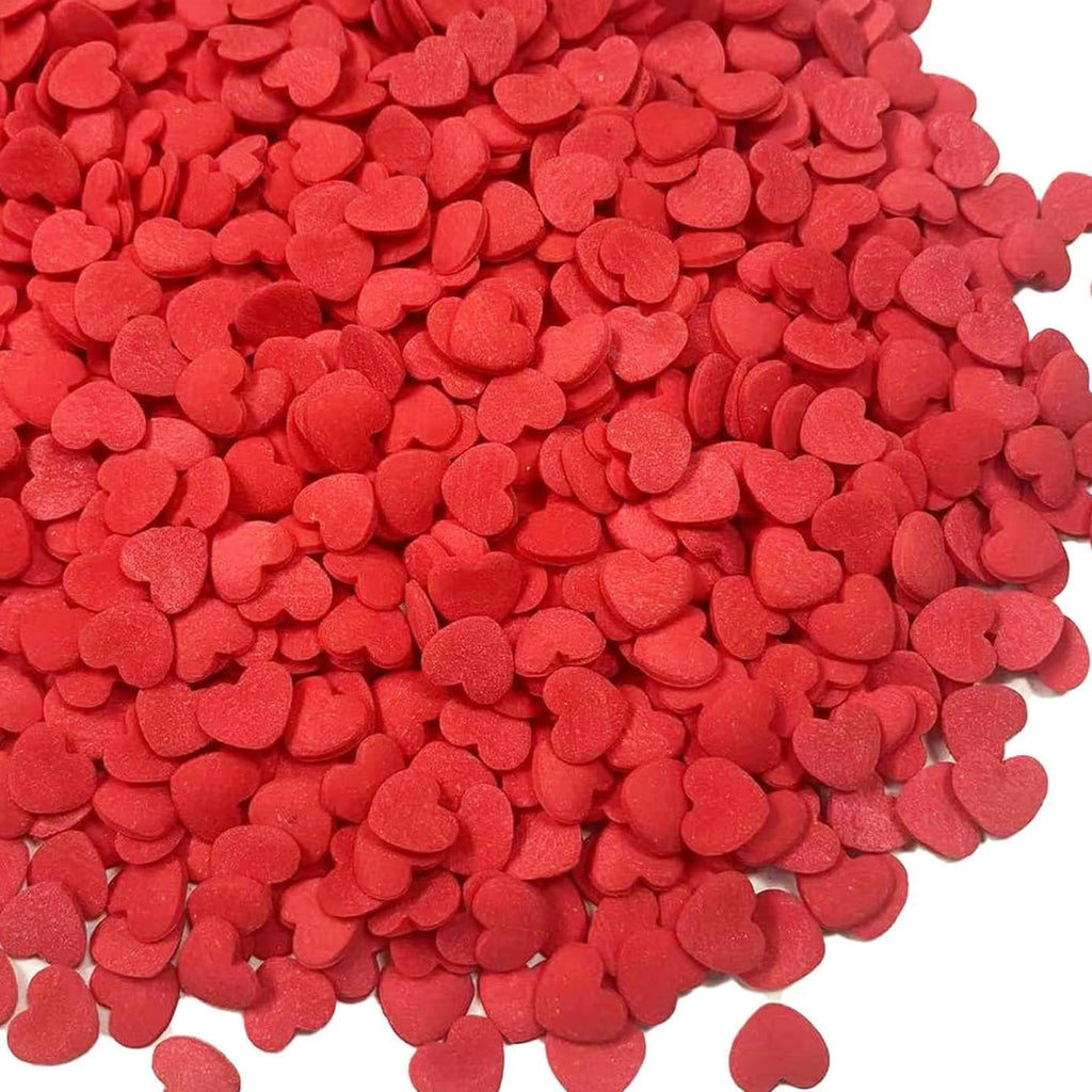 Red Heart Sprinkles for Cake Decorating, Valentines Sprinkles for Baking, Edible Heart Shaped Confetti for Cookies, Cupcakes & Ice Cream, Mothers Day Sprinkles