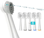 Replacement Brush Heads for Waterpick Sonic Fusion 2.0 Flossing Toothbrush with Cover, Compact, 5 Count White, Soft Bristles, Compact Size
