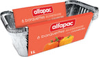 Alfapac - 6 deep aluminium containers 1L with lid