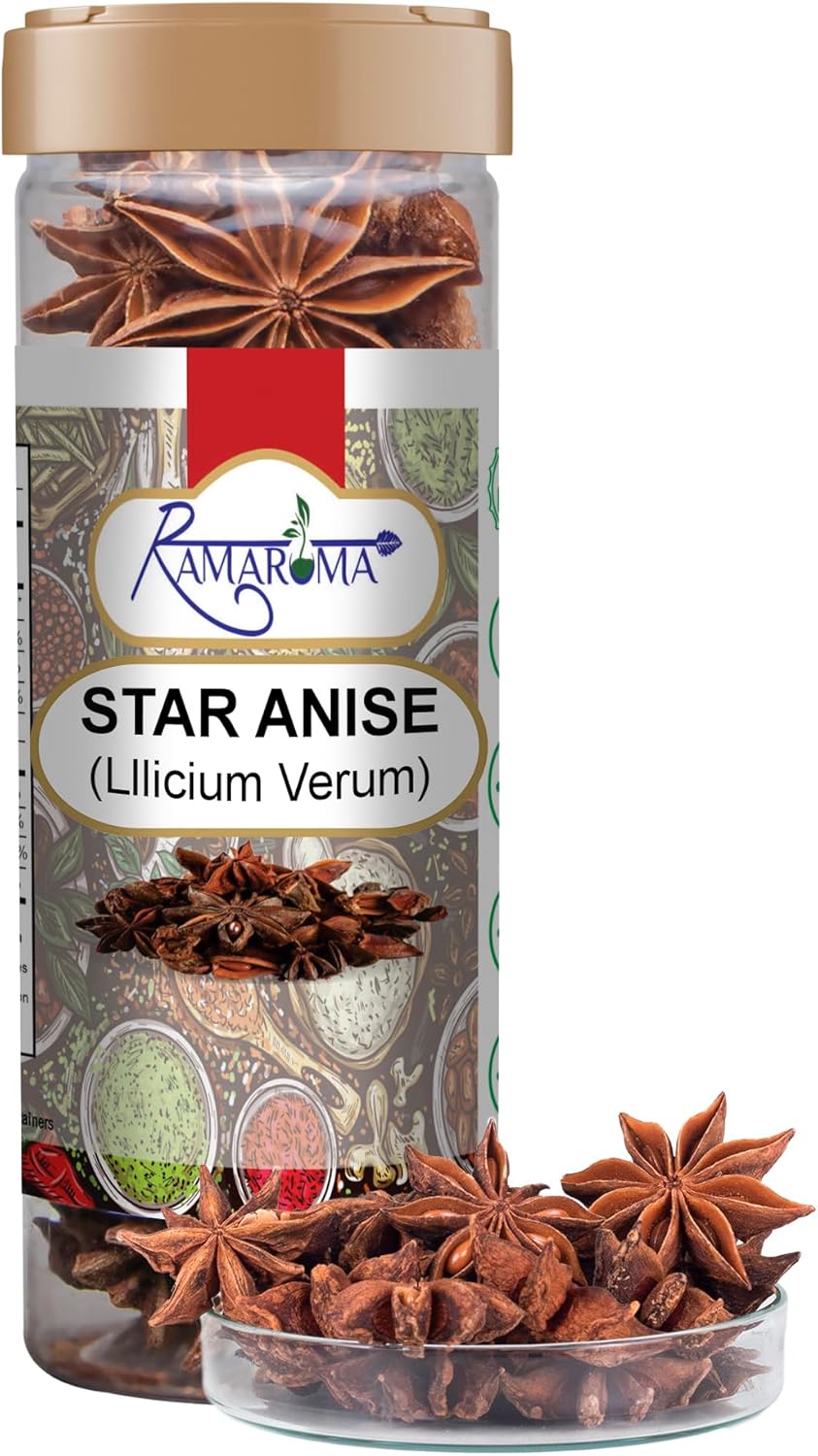 Star Anise Seeds, Whole Pods (Badian Khatai) Spice, 1.5oz (42g) All Natural | Gluten Friendly | NON-GMO | Vegan