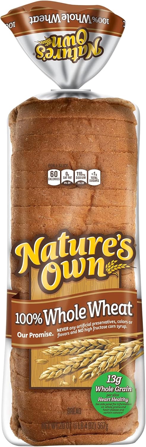 Nature's Own 100% Whole Wheat, Whole Wheat Bread, 20 oz Loaf