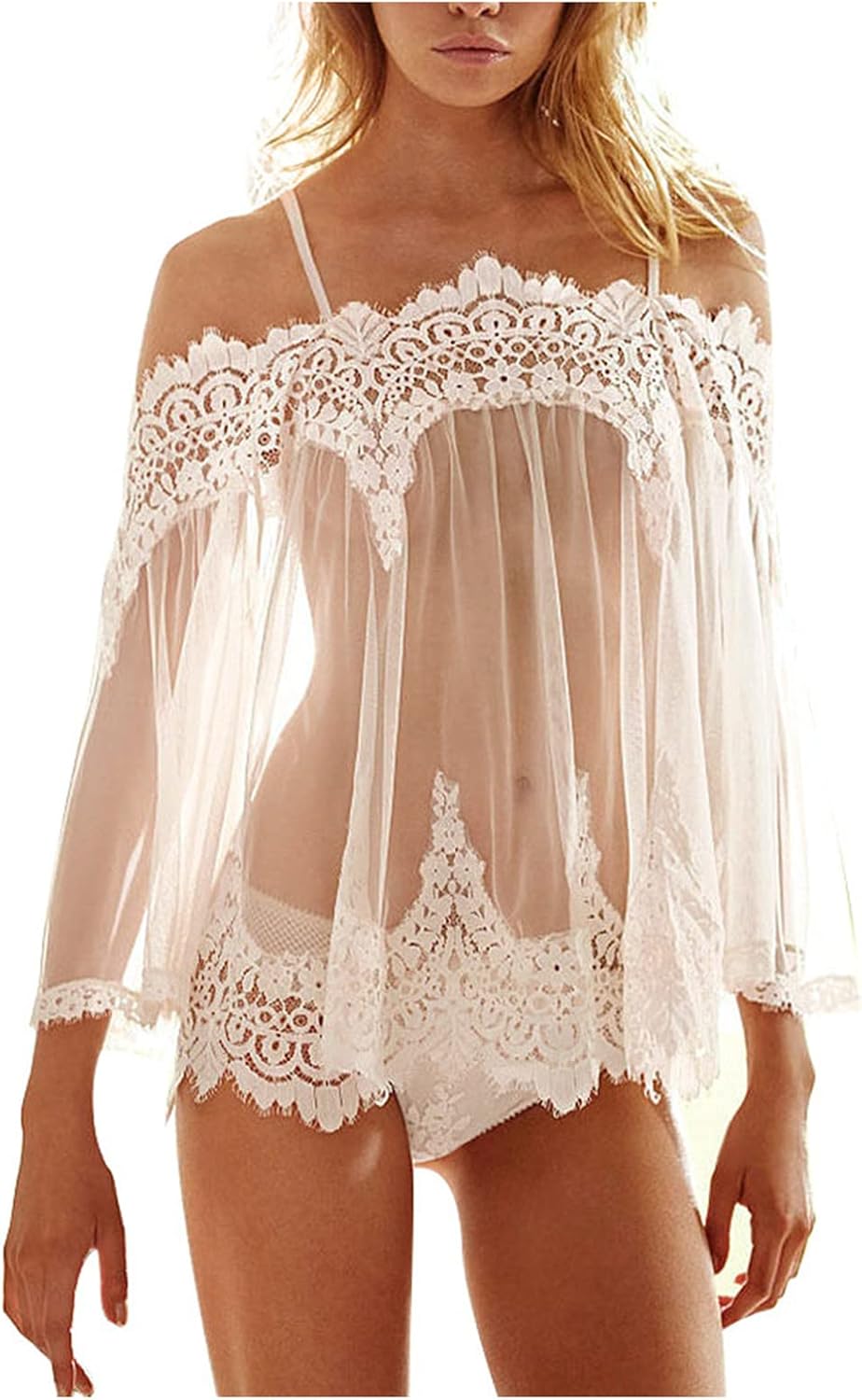 maisdgop Women Lingerie Bodysuit Sexy Mesh See Through Pajama Set Fashion Erotic Bra Panties Outfits Casual Homewear Sets