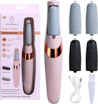 BS-MALL Electric Foot File - Powerful 2-in-1 Pedicure Tool for Dead Skin Removal, Stay Refreshed with Dual Grinding Wheels & USB Data Line