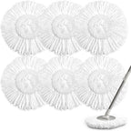 NICEMOVIC 6 Pack Spin Mop Replacement Head for 360° Spin Mop System, Standard Size Round Shape Spin Mop Replacement Head, Microfiber Refills Machine Washable and Easy Cleaning