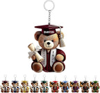 Graduation Bear Personalized Acrylic Keychain,Custom Name Class Year Gift for Graduate,Graduation Gift for Her Him Class of 2026 Accessory