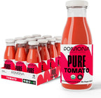 Pomona Organic Juices Pure Tomato Juice, 8.4 Ounce Bottle (Pack of 12), Cold Pressed Organic Juice, Non-GMO, No Sugar Added, Not from Concentrate, Gluten Free, Kosher Certified, Preservative Free