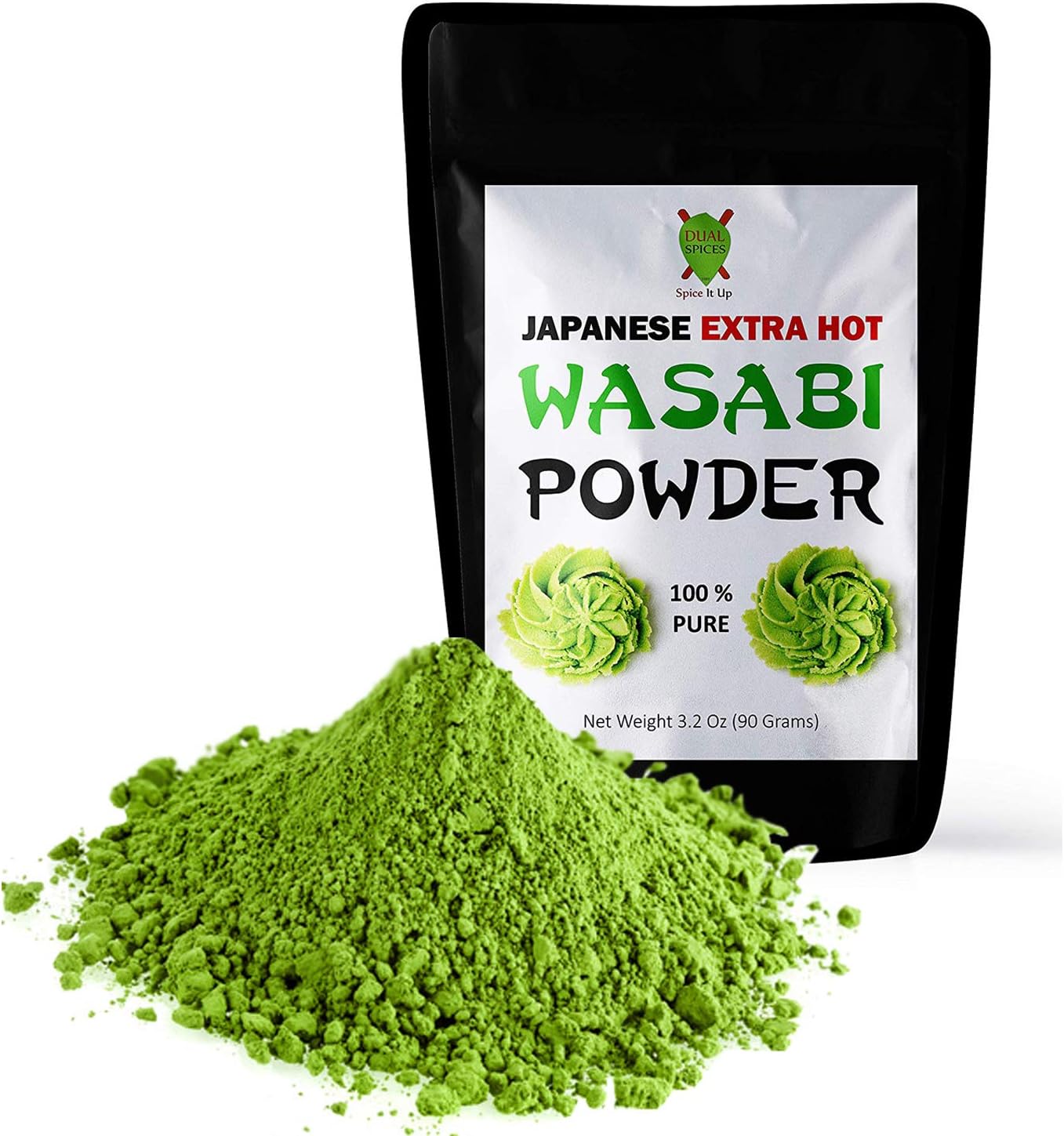 Dualspices Japanese Wasabi Powder 3.2 Oz (90 Grams) Extra Hot - No Fillers - 100% Pure