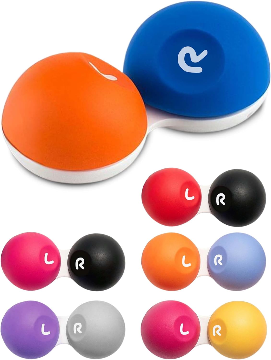 SPORTS WORLD VISION 6PC Soft Grip Contact Lens Case with Anti-Slip Rubber Exterior | Screw Top Travel Storage Case for Contact Lens Solution Bulk Buy Box | L and R Marked Lens Containers