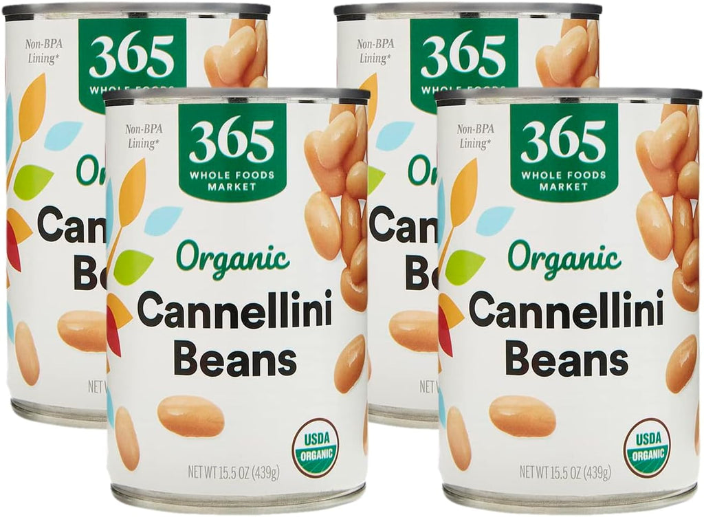 365 by Whole Foods Market,Organic Cannellini Beans,15.5 Ounce,(Pack of 4)