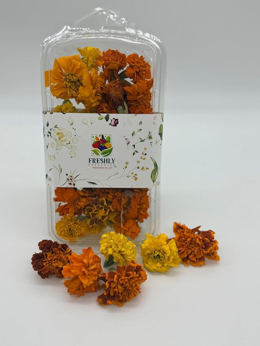 Freeze-Dried Marigold Flowers 0.2 oz | About 20 Edible Flowers | Dried Marigolds for Cake Decoration, Cupcakes, Desserts, Cocktails, Garnish, Baking, Culinary Use, Parties, and Special Occasions