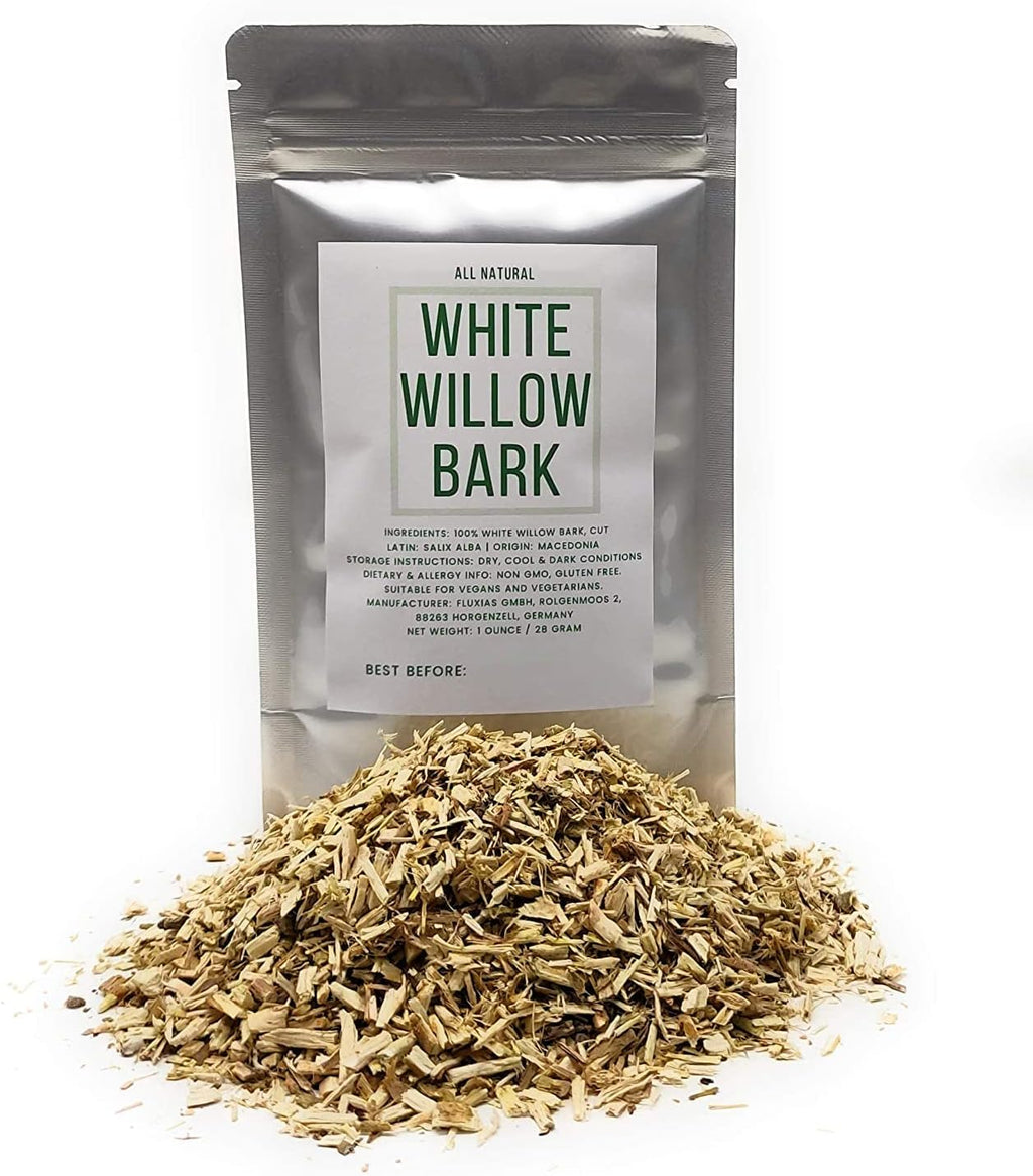 White Willow Bark - Dried, Cut, Natural Salix Alba - Origin: Macedonia - Net Weight: 1oz/28g