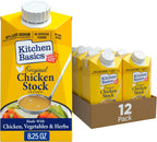 Kitchen Basics Original Chicken Stock, 8.25 oz Carton (Pack of 12) Pantry Staple for Homemade Recipes, Perfect for Gravy or Side Dishes