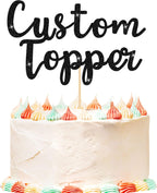 Personalized Cake Topper Birthday Cake Toppers 11 Colours Wedding Cake Topper with Any Text Age Glitter Double Sided Cake Decoration for Anniversary Baby Shower Graduation(Black)