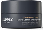 SUPPLY Ultra Lather Shaving Cream Sandalwood & Cedar - Hypoallergenic Formula for Men - 3.4 Oz Jar - Naturally Soothes and Protects, Guards Against Razor Burn and Irritation