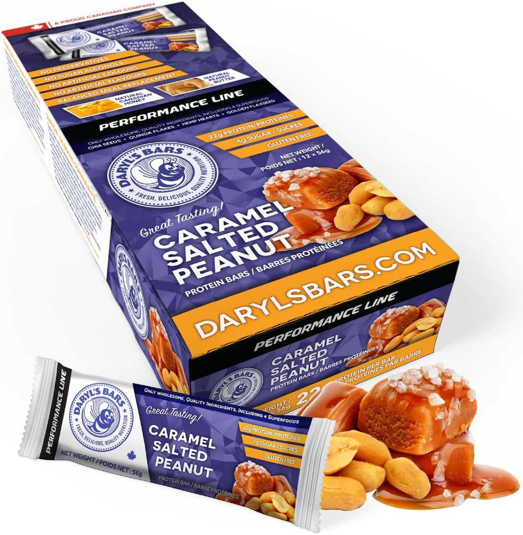 Daryl's Bars, Caramel Salted Peanut On the Go Whey Protein Bars, Gluten Free, 22gr of Protein Snack, Meal Replacement, Pack of 1