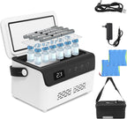 Electric Insulin Cooler Travel Case Box, Mini Insulin Fridge, Portable Insulin Refrigerator Diabetic Cooler Box for 4-5 Pens, 2-18℃ Temperature Control, with Handle, Power Supply, Rechargeable Battery