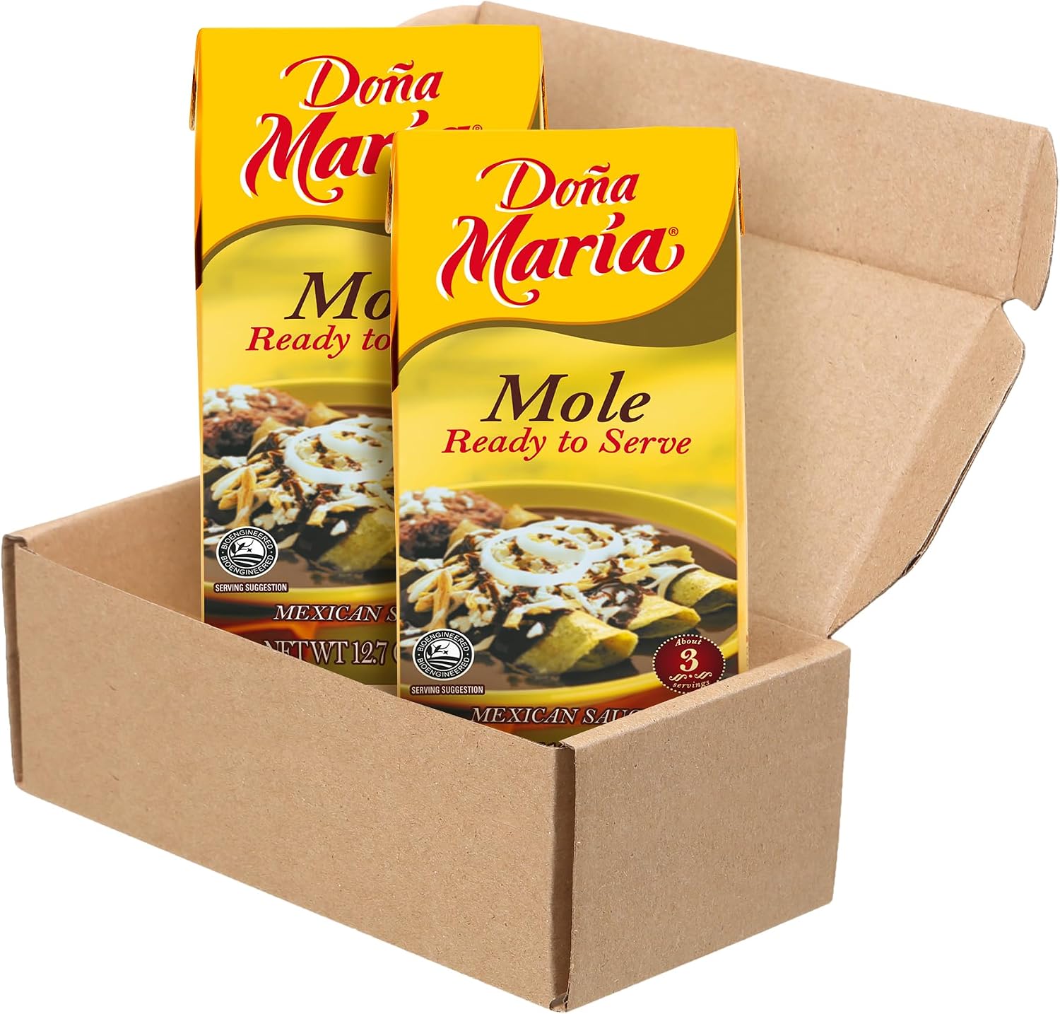 DONA MARIA Ready to Serve Mole Sauce 2 Pack, 25.4 oz – Authentic Mexican Mole – Made with Real Chocolate, Peanuts, and Spices – Convenient, Easy to Use