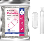 Empty Gelatin Capsules Size 4 - (100 Count) Very Small Empty Capsules Ideal for DIY Filling - Gel Caps with 2 Filling Spoons for Capsule