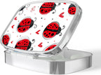Pill Box-2 Compartment Small Pill Case Portable for Pocket & Purse Single Pill Carrier Pill Container to Hold Vitamins Medication Fish Oil and Supplements BPA-Free(Ladybugs)