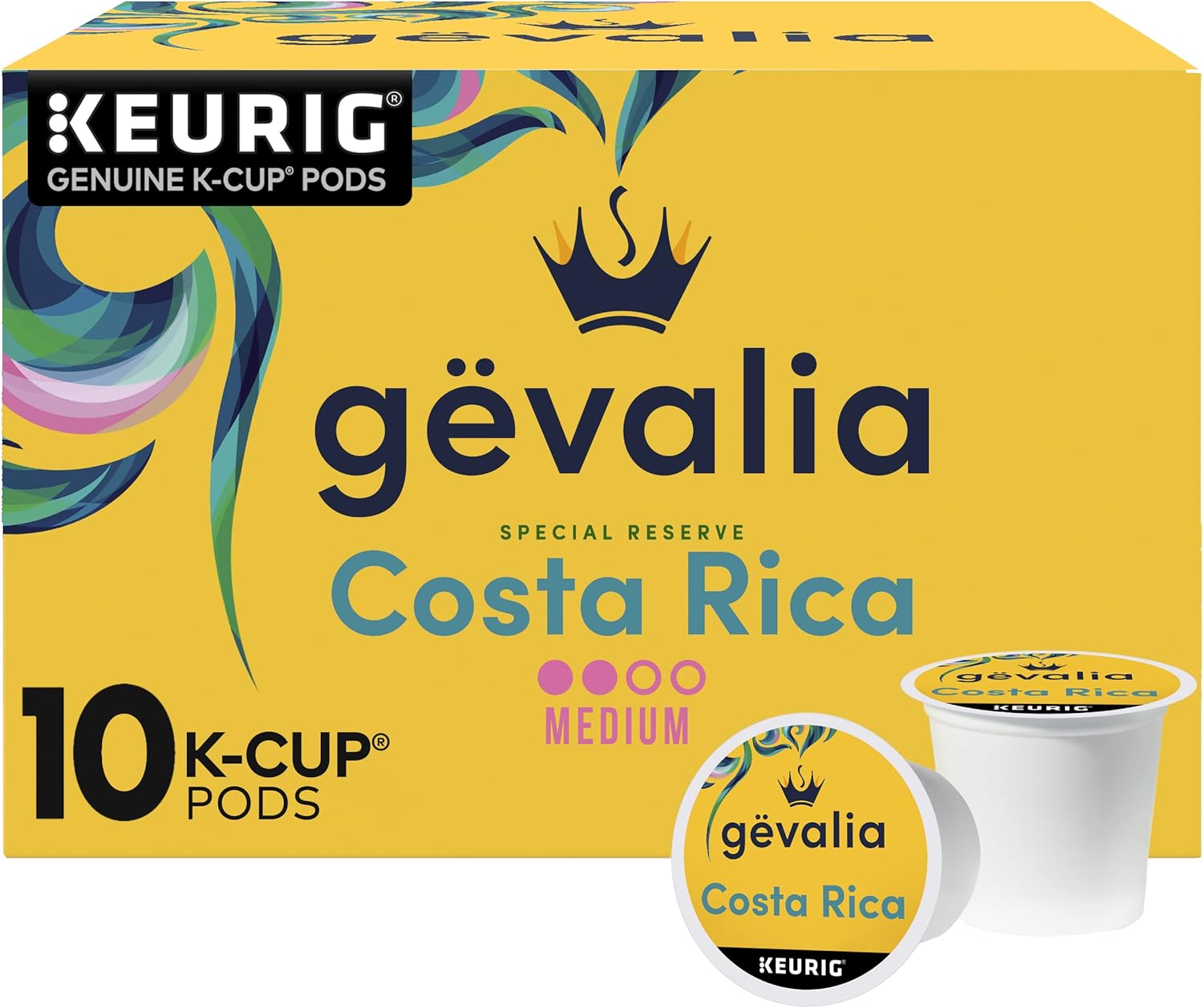 Gevalia Kaffe Special Reserve Costa Rica Medium Roast K-Cup Coffee Pods (10 Pods)