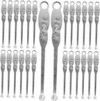 FOMIYES 2sets Stainless Steel Ear Scoop Deep Ear Wax Remover Tool Korean Design Tiny Scoop Spoon at Home 100pcs*2