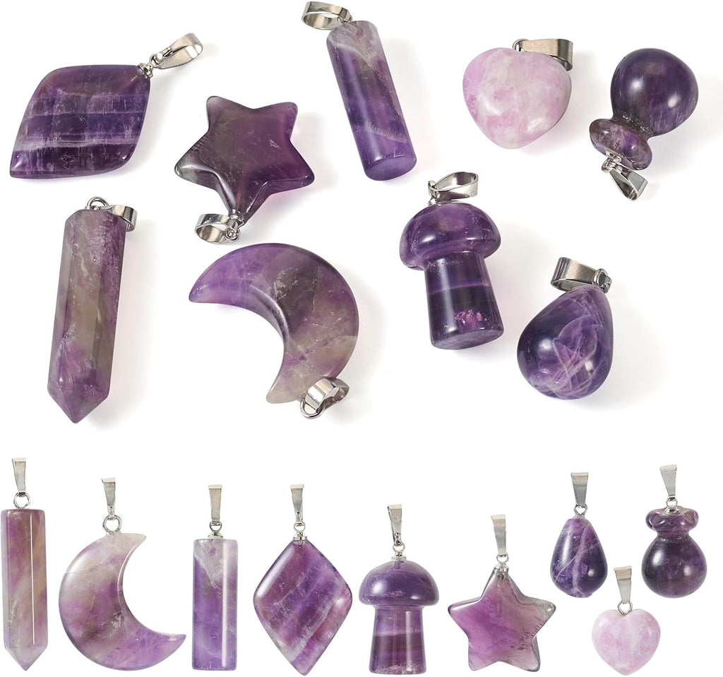 Irregular Natural Gemstone Pendants Assorted Healing Crystal Chakra Stone Pendants for Women Men Bracelet Necklace Earring Jewelry Making