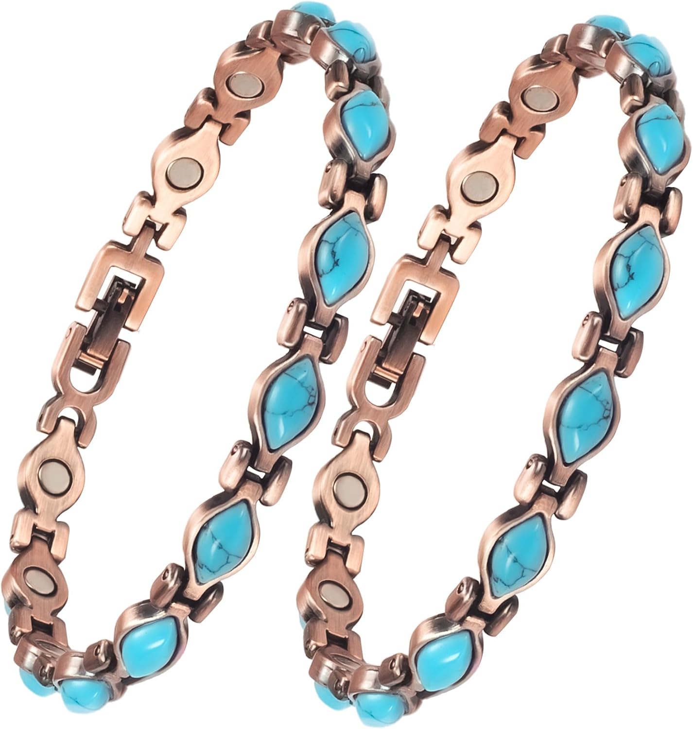 Copper Magnetic Anklet for Women, Pure Copper Ankle Bracelet with Magnet (2)