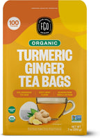 FGO Organic Turmeric Ginger Tea, Eco-Conscious Tea Bags, 100 Count, Packaging May Vary (Pack of 1)
