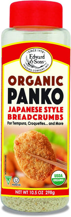 Edward & Sons Organic Japanese Style Panko Breadcrumbs - Panko Crumbs Organic, Perfect for Breading, Low Sodium - 10.5 Oz (Pack of 6)