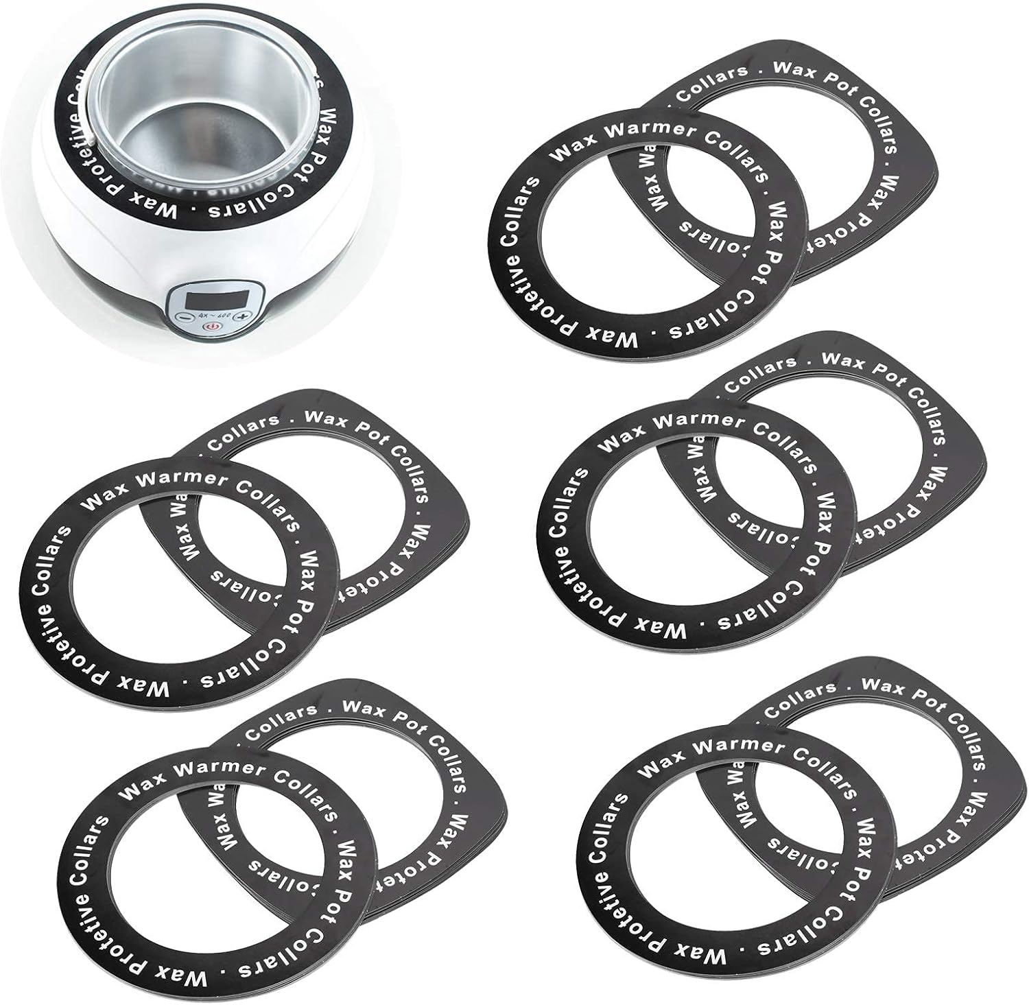 Wax Warmer Collars for Wax Pot, Universal Waxing Protection Rings Wax Pot Liner for Wax Heater Pot Warmer Waxing Machine Esthetician Professional Supplies (50PCS Round + 50PCS Quadrate)