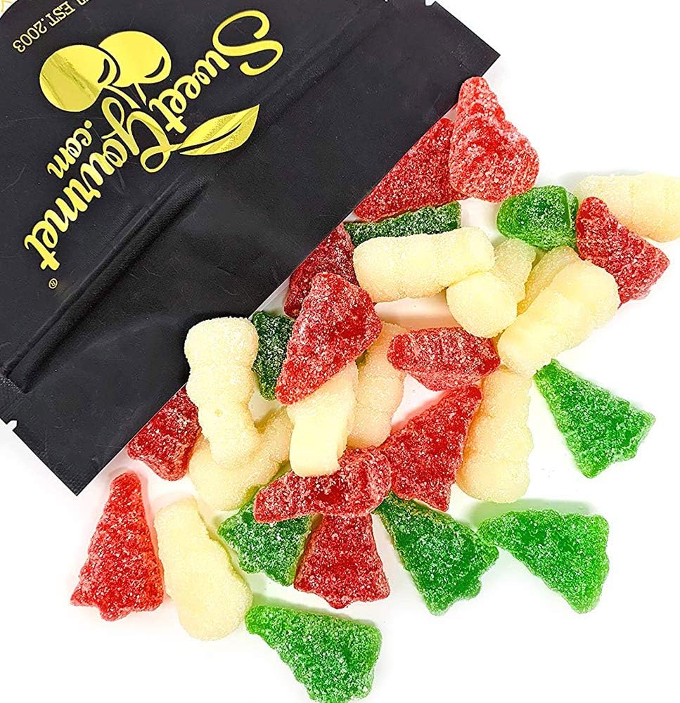 SweetGourmet Christmas Trees & Snowmen With Snow Sanded Gummy Candy Mix, 1.5 Pounds