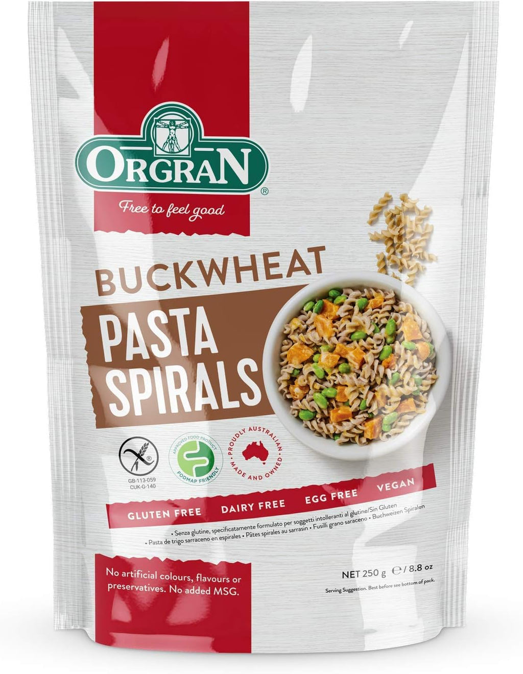 Orgran Buckwheat Spirals, 8.8 Ounce