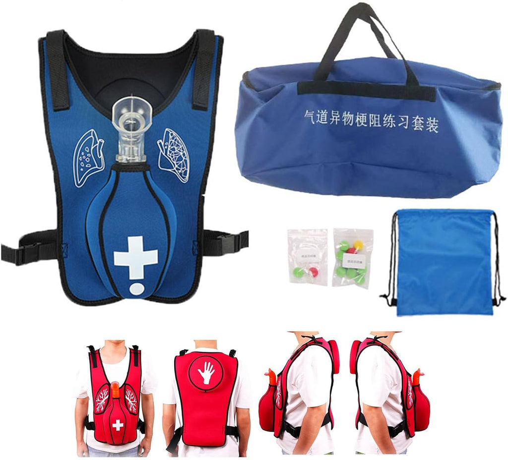 Anti Choking Obstruction Trainer Vest - Heimlik Practice Training Model Education for Nurse & Student First Aid Teaching Accessories,Blue-Children